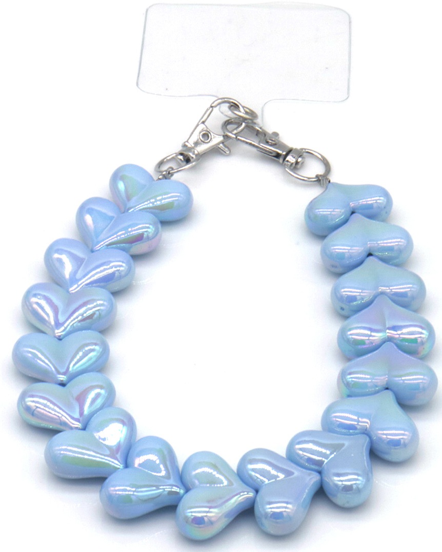 D-E25.2 KEY1026-001-2 Phone Cord Hearts Blue