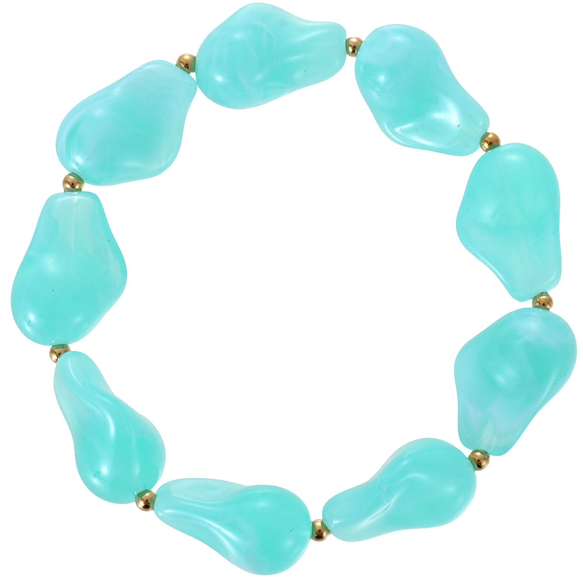 C-C18.3 BN1144-023-3 Steel BraceletAcrylic Beads Elastic Blue