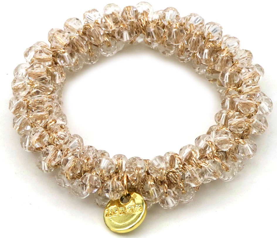 I-B5.1  H1128-001-2 Hair Elastic Glass Beads White