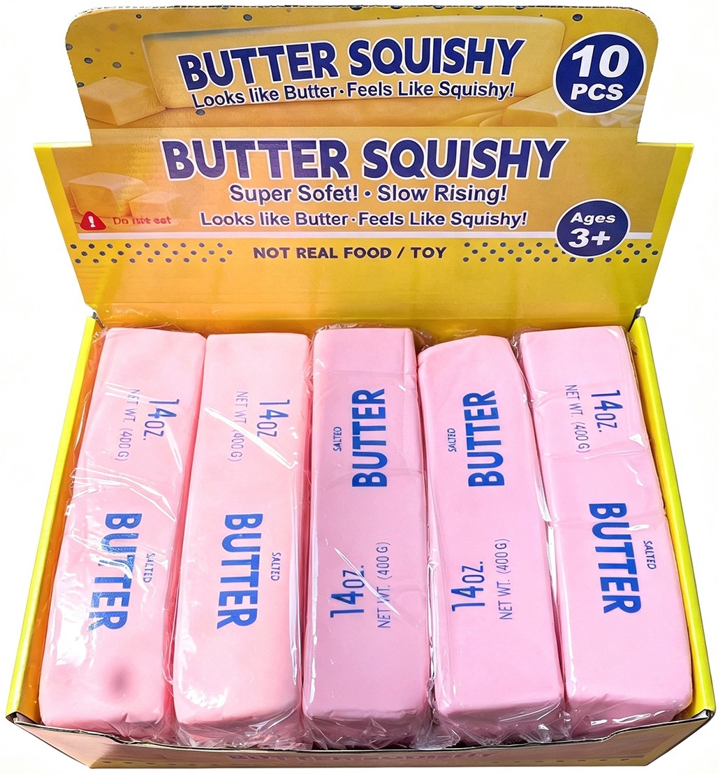 T-P8.2 TOY2618-084 Slow Rise Squishy Butter XXL 23.5x6x6cm - 10pcs Pink