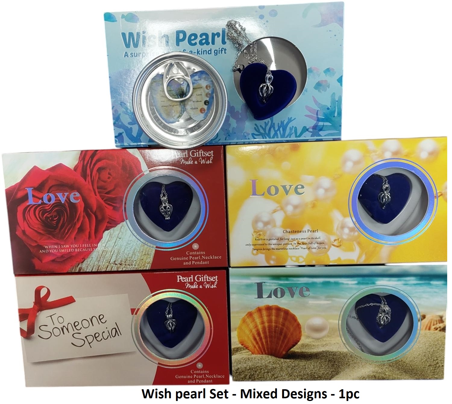 Q I7.1 N2450 001 Wish Pearl Set Freshwater Pearl with Necklace Mixed Designs 1pc