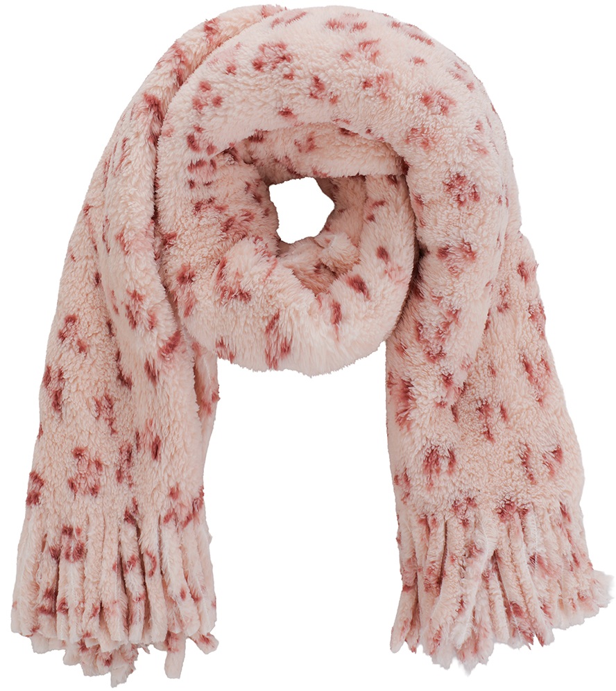 Y-E2.5 SCARF1006-002-4 Soft Fluffy Scarf Leopard 160x60cm Pink