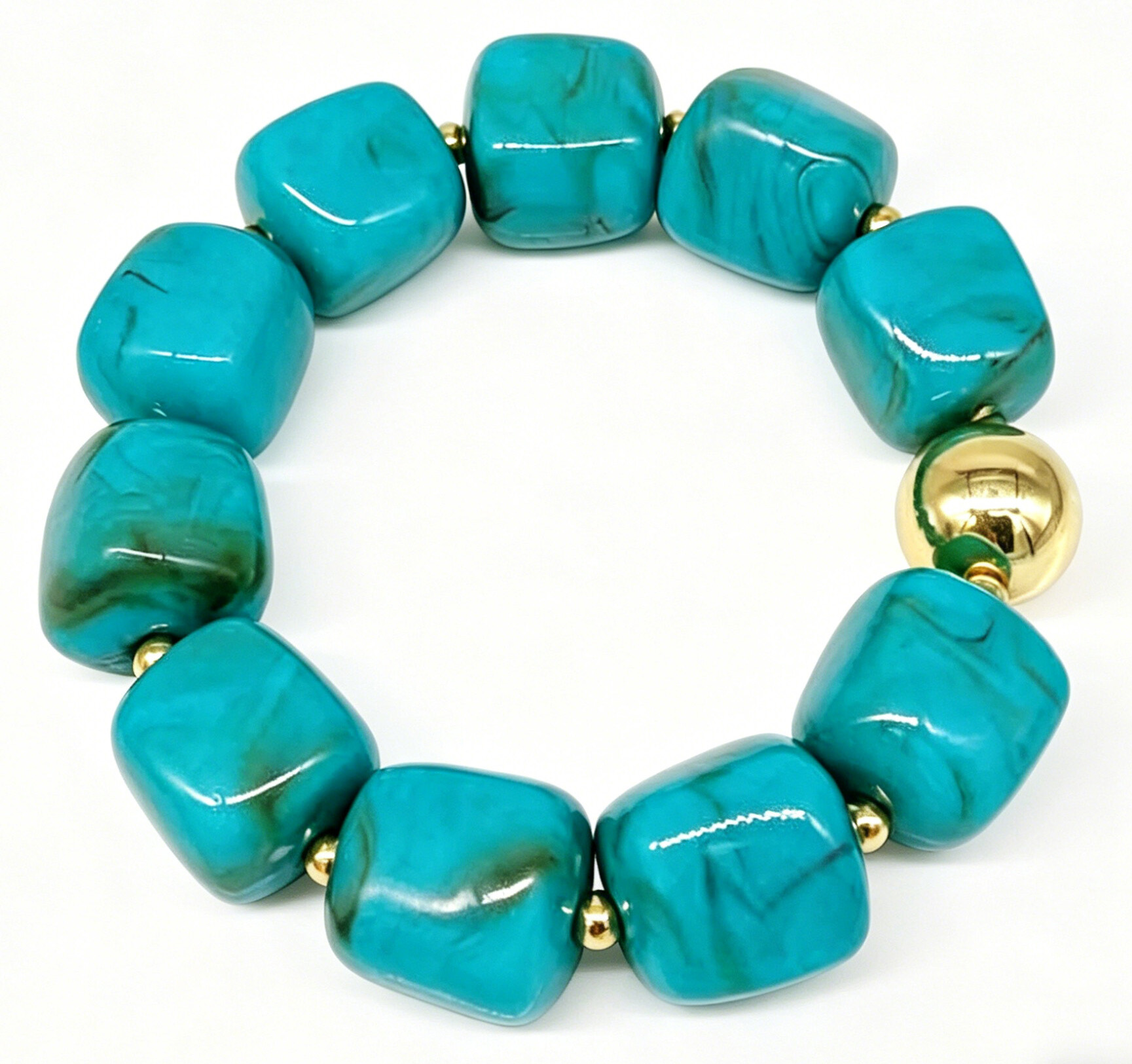 F-F11.2  B2614-072-12 Beads Bracelet Blue