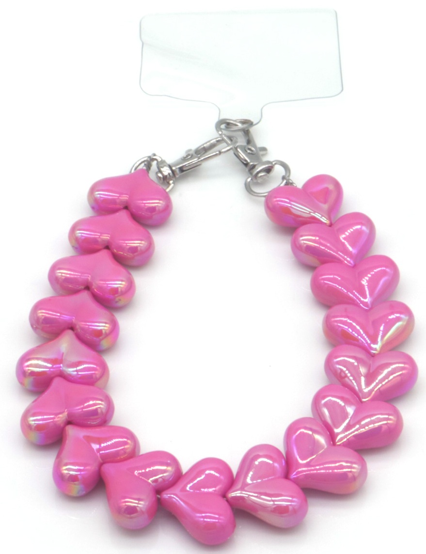 A-A12.2 KEY1026-001-6 Phone Cord Hearts Fuchsia