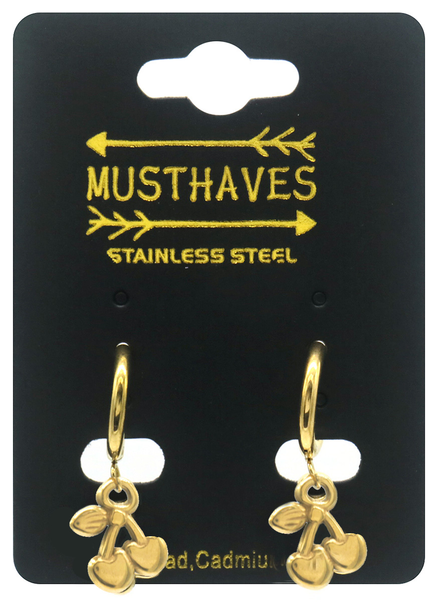 A-A5.1 E103-275G S. Steel Earrings Cherries 3x1cm