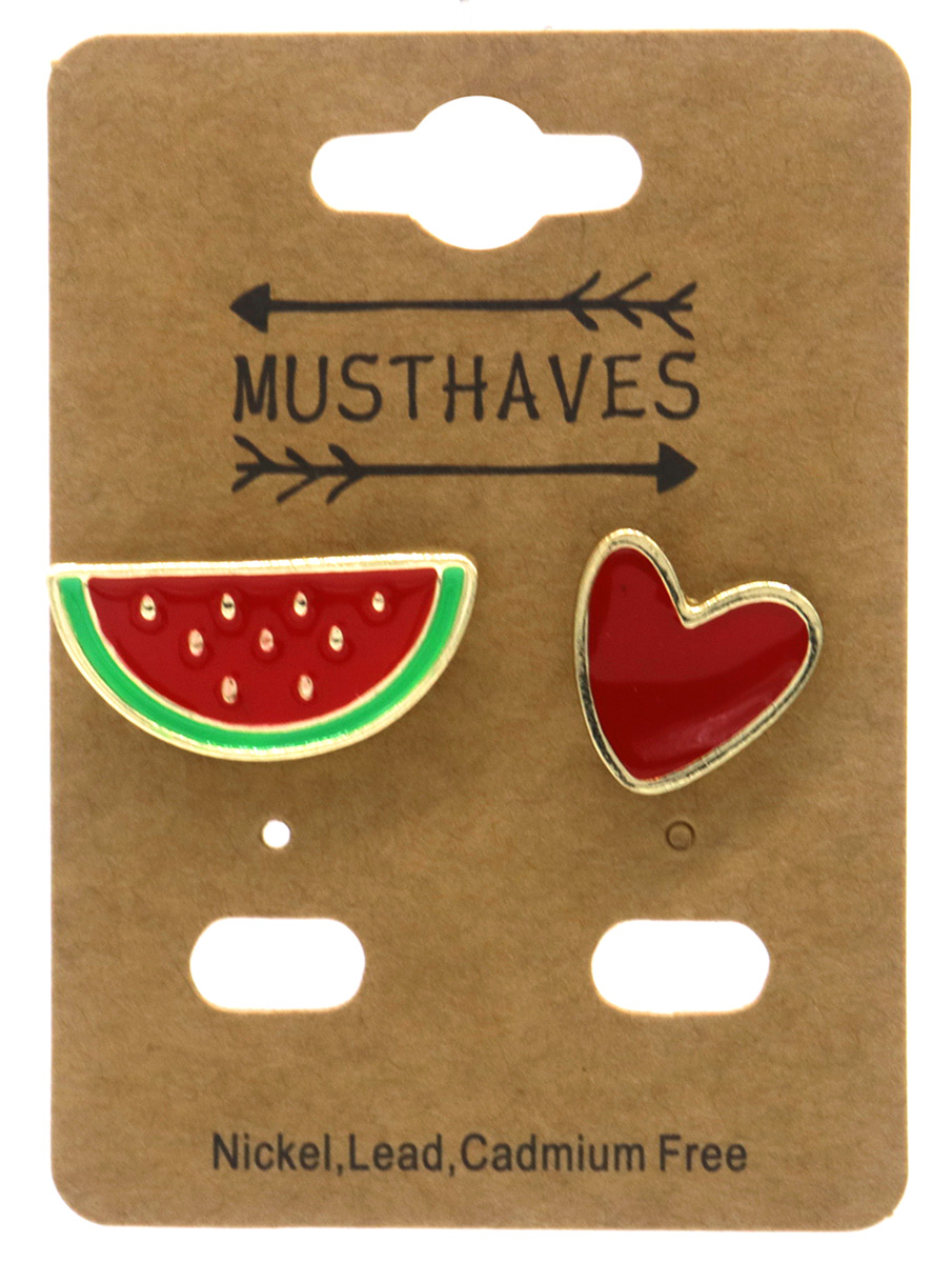 C-D19.2  PIN2557-044 Set of Pins Watermelon - Heart