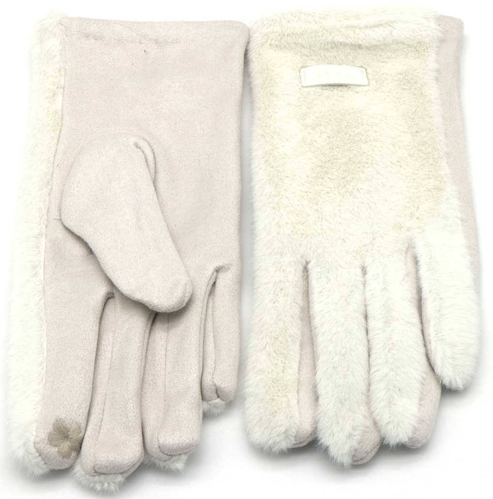 T-N5.1 GLOVES1002-001-2 Fluffy Winter Gloves White