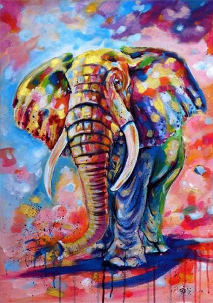 T-E6.2 DP2280249 Diamond Painting Elephant 50x40cm - Square Stones