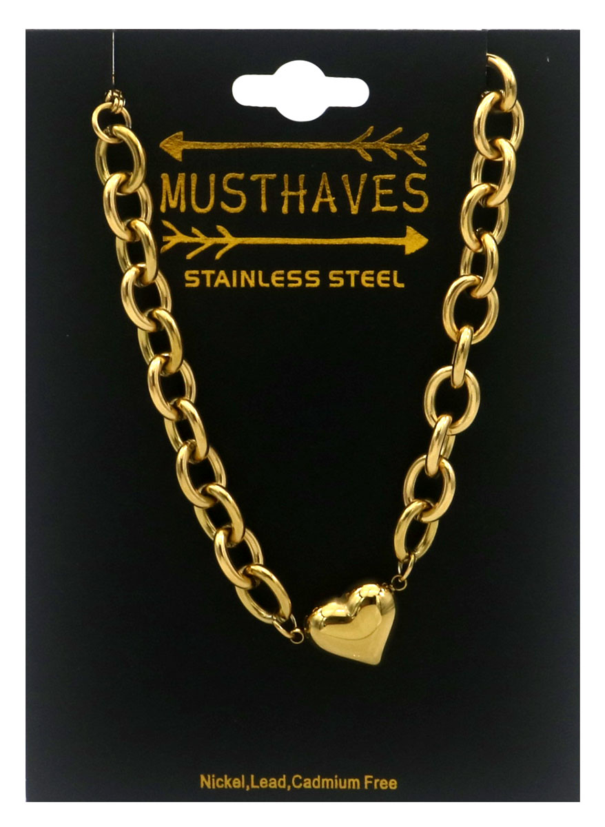 F-F21.3 B2616-010G S. Steel Bracelet Heart 16-21cm