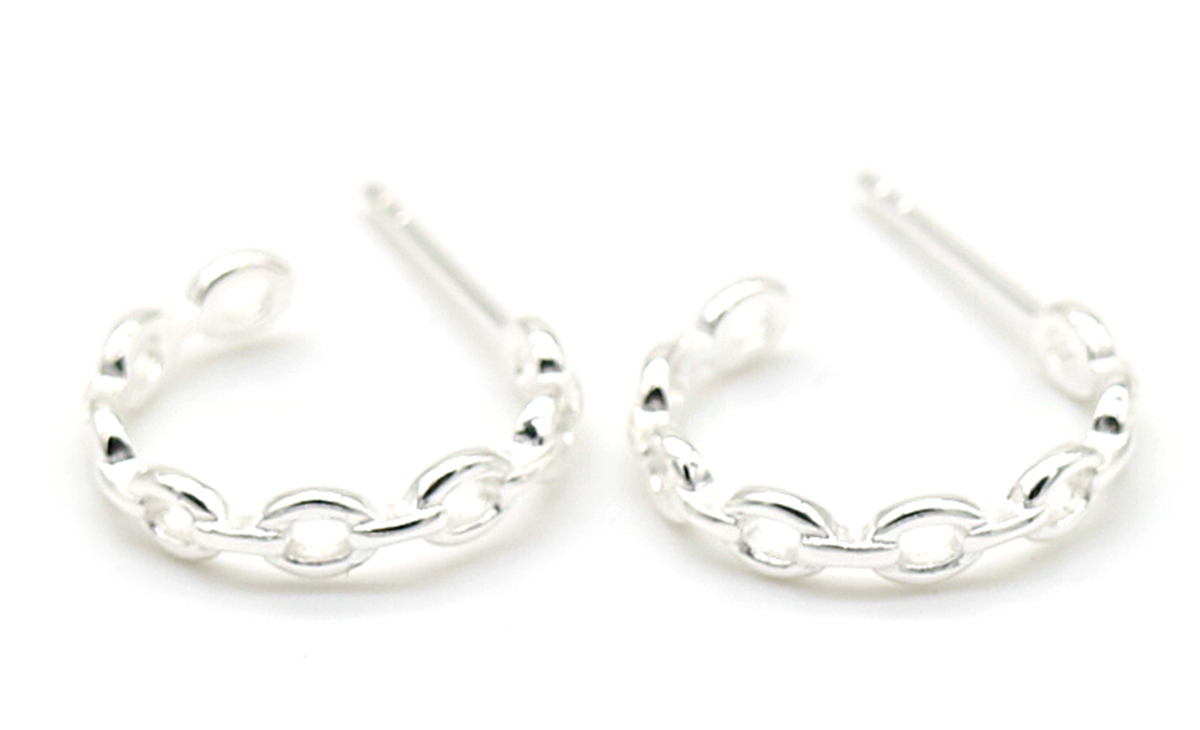 J-B2.1 SE104-489 925S Silver Earrings 14mm