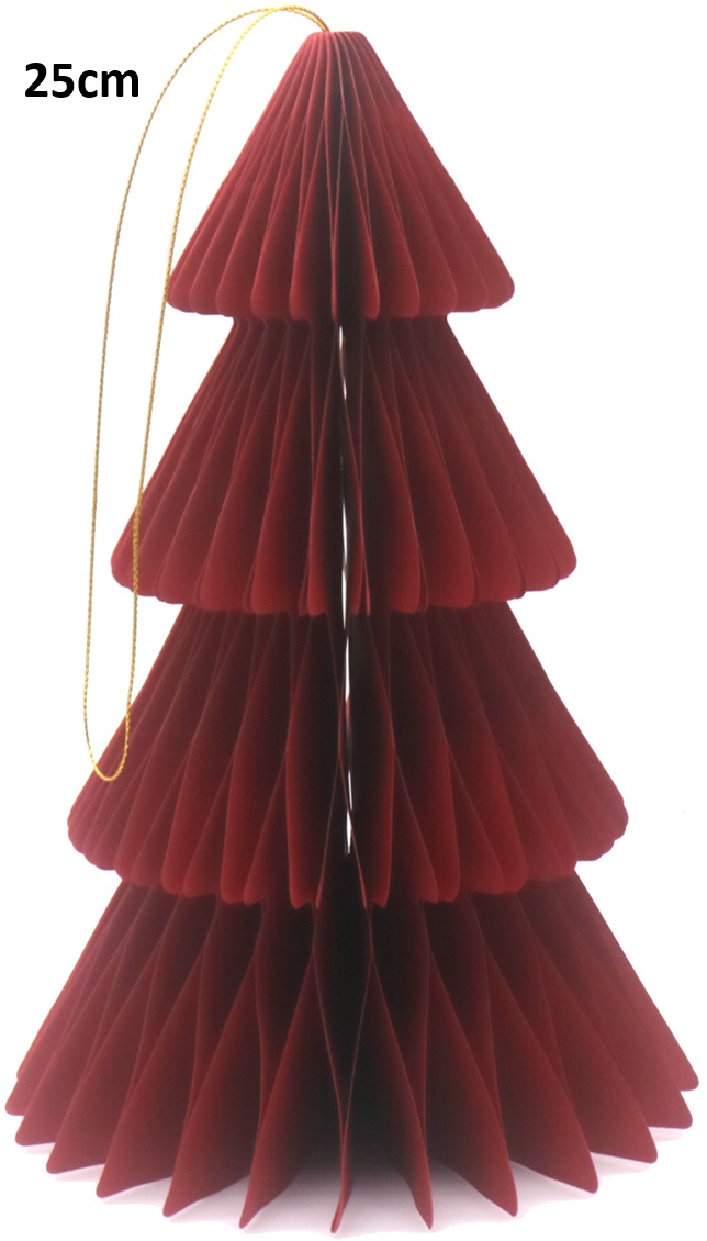 X-J8.1  DC1050-001 Foldable Paper Christmas Tree 25cm Red