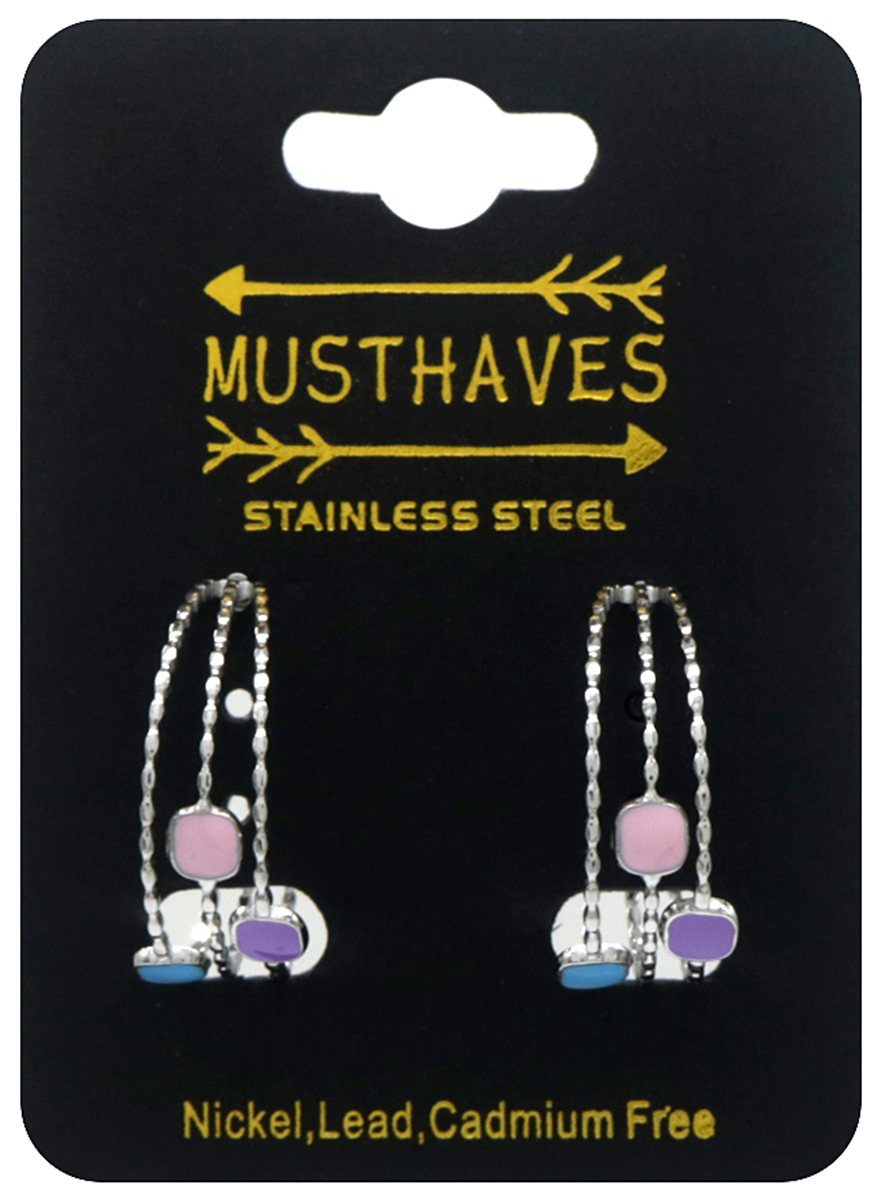 H-E18.5 E2275-011S S. Steel Earrings Multi Color