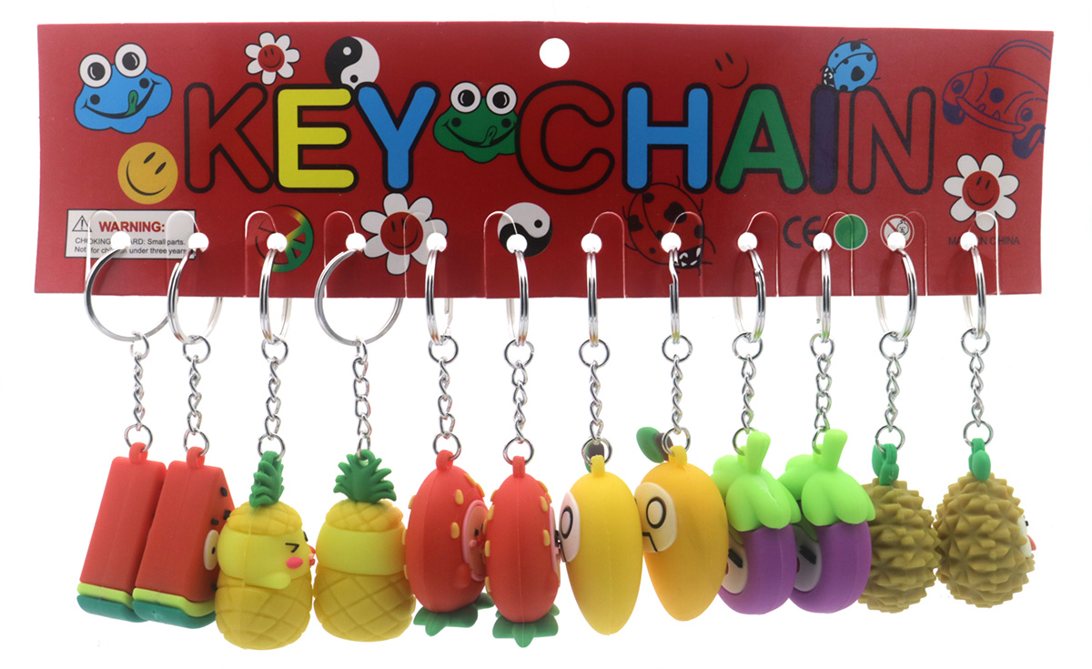 Q-C2.2 KY940-033 Keychains Fruits 4cm - 12pcs