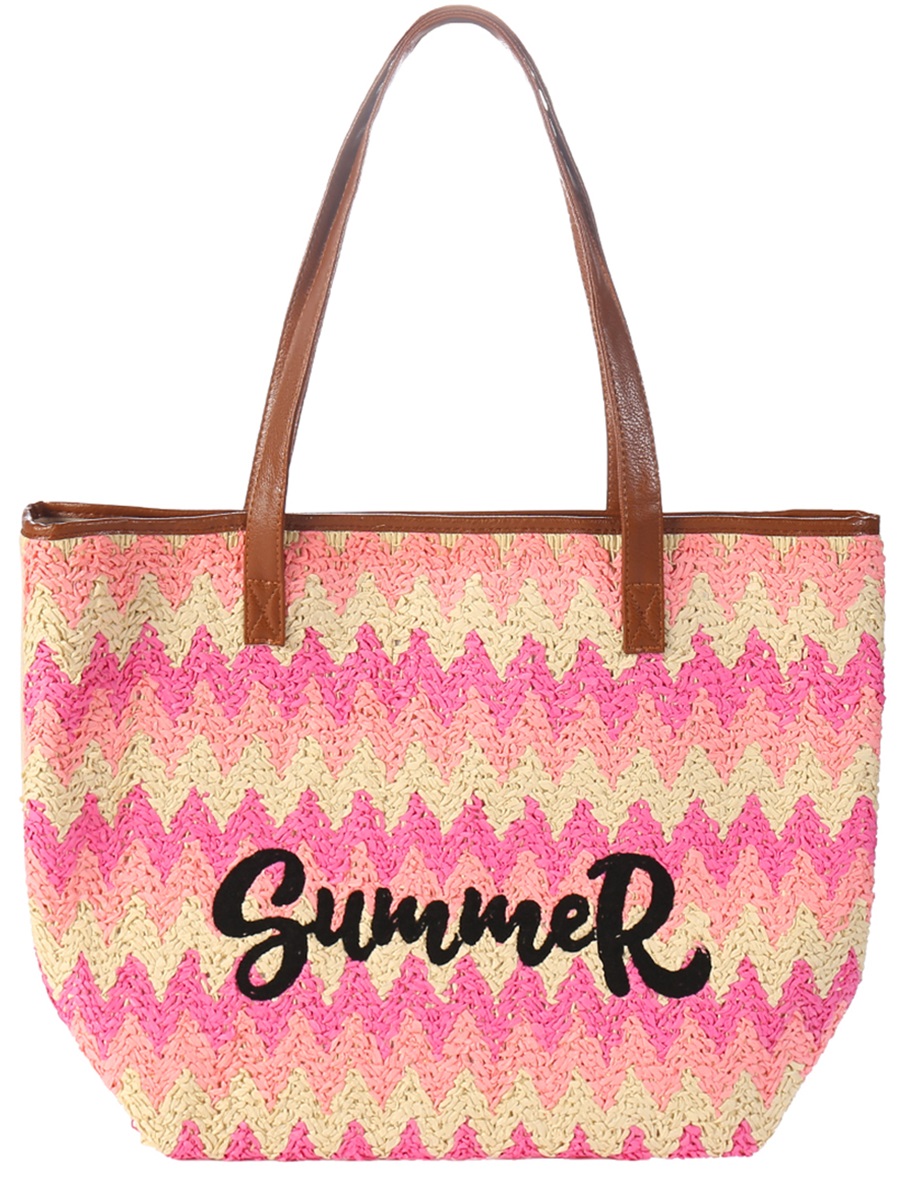 T-I7.1  BAG420-044 Beach Bag Knitted Summer 45x39cm