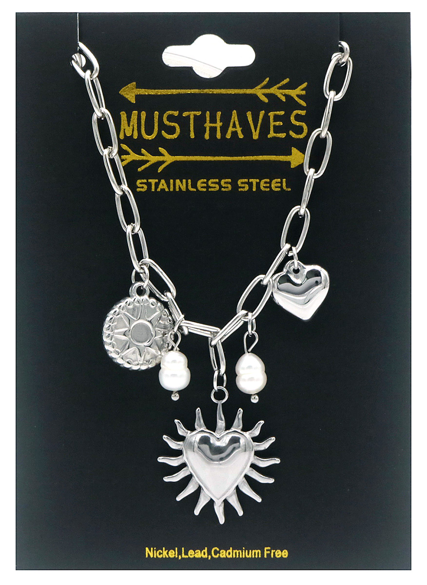 C-D5.4 B2567-069S S. Steel Bracelet Hearts 16-21cm