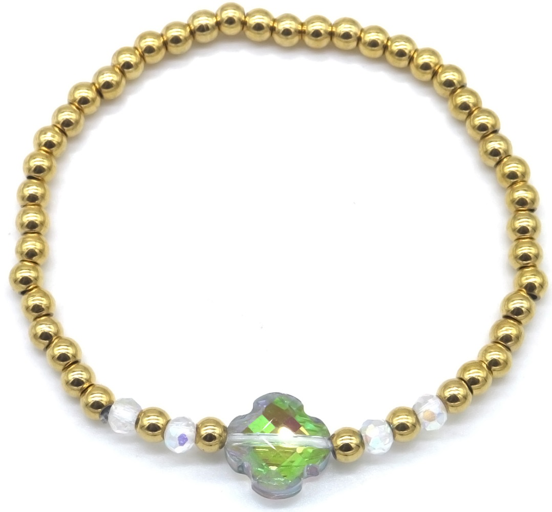 E-E9.1 B100-002-3 S. Steel Bracelet Glassbeads