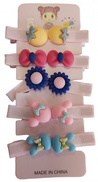 C-C23.1 H717-004 Hair Clips Set Flowers 10pcs for Kids C-C23.1 H717-004 Hair Clips Set Flowers 10pcs for Kids