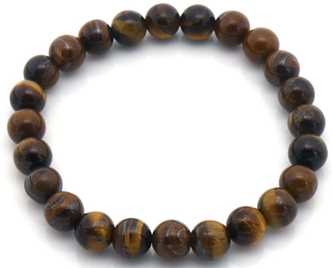 E-B19.4 B002-027 Stone Bracelet 8mm Tiger Eye - 19cm