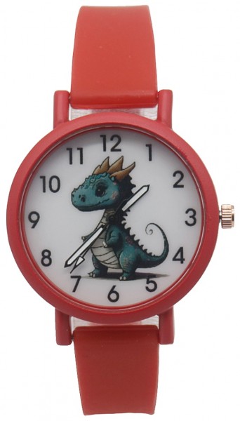 B-B15.2  W002-005 Kids Watch Dino 33mm Red