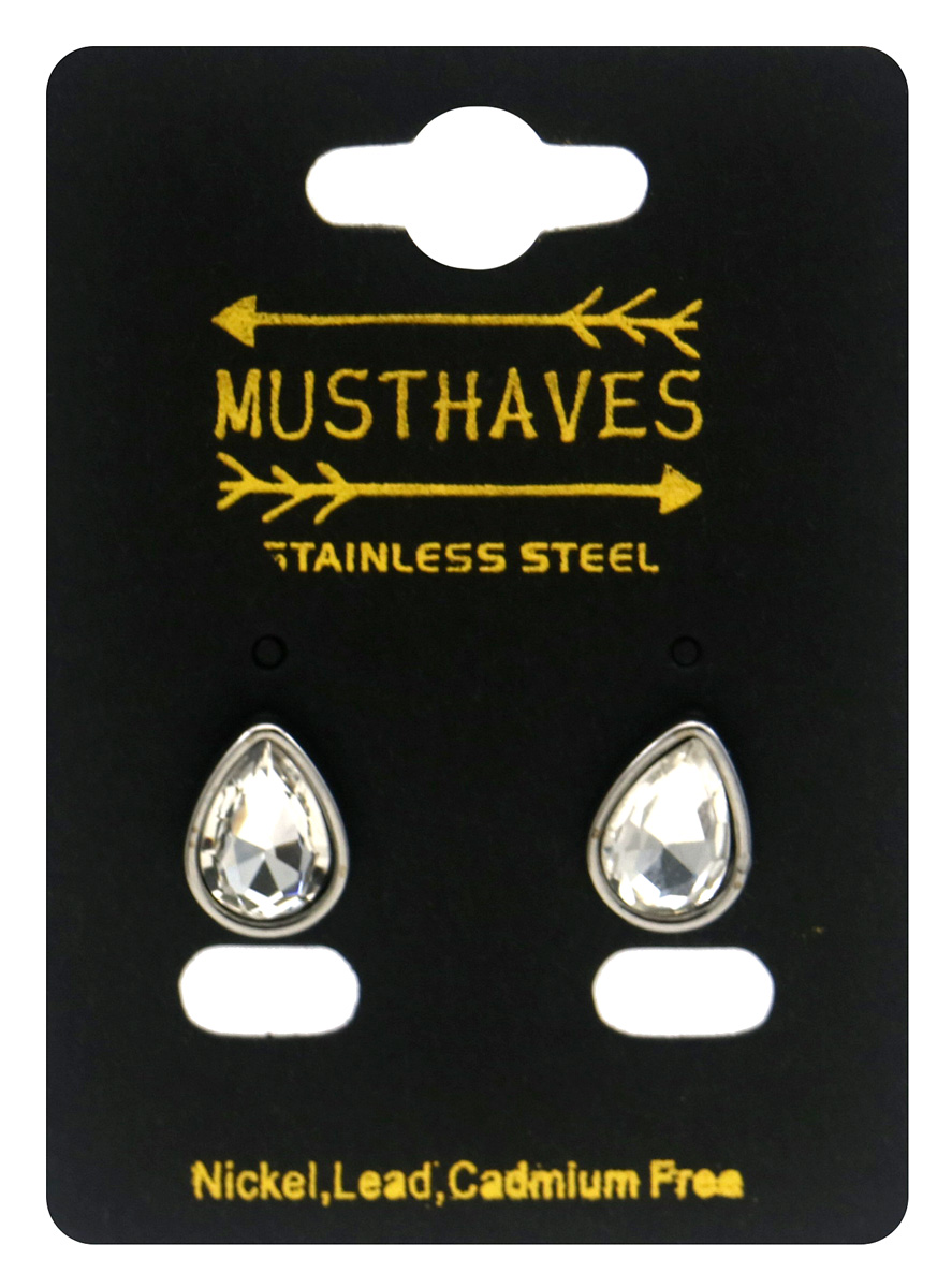 G-A7.3 E25106-025S-2 S. Steel Studs Crystal 1.5cm White