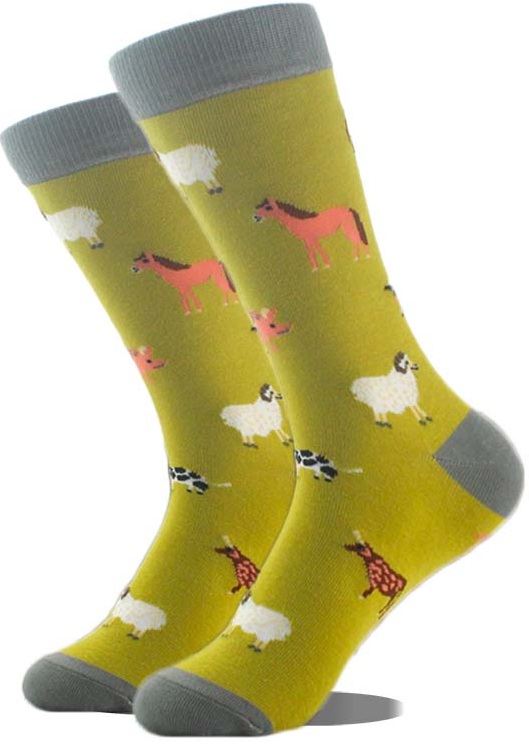 S-D2.3 SOCKS2607-007 Pair of Socks Size 38-45 Farm Animals