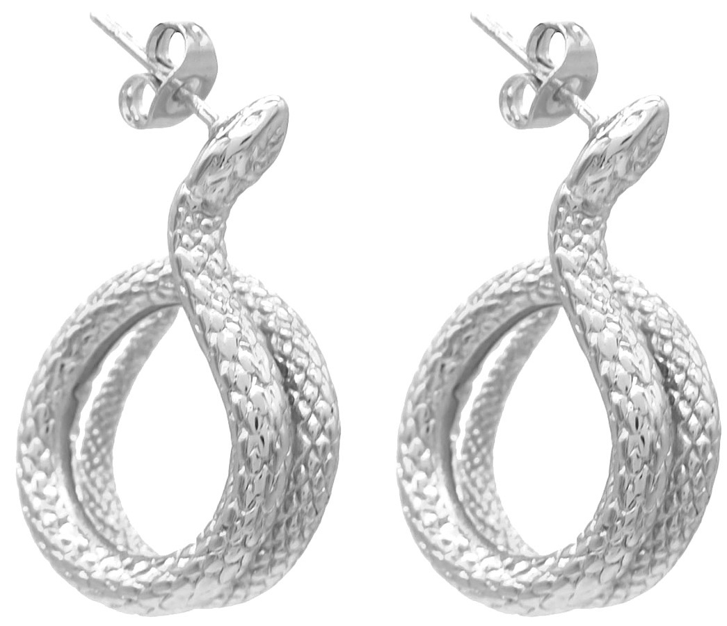 F-C5.1 E126-089S S. Steel Earrings Snake 3cm