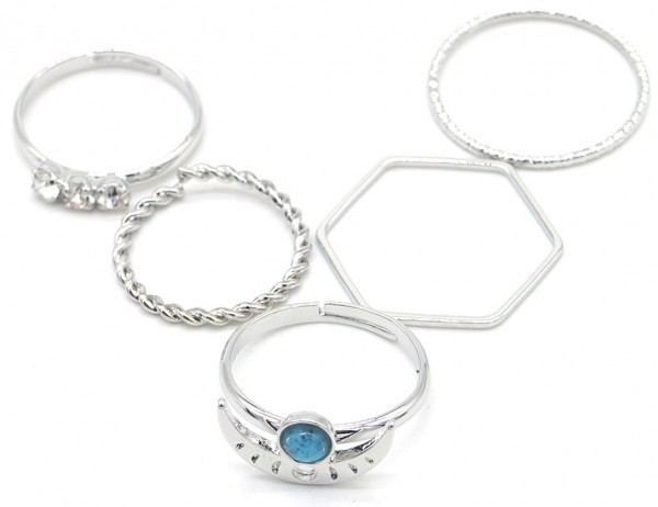 A-E21.3  R426-002S Ring Set 5pcs Silver #17