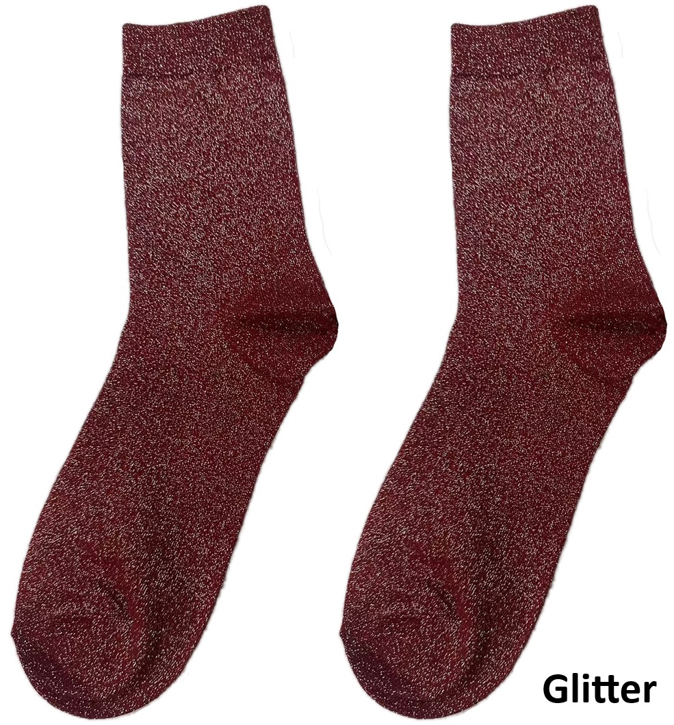 S-F5.1 SOCKS2512-200-11 Socks Glitter Size 38-45 Red