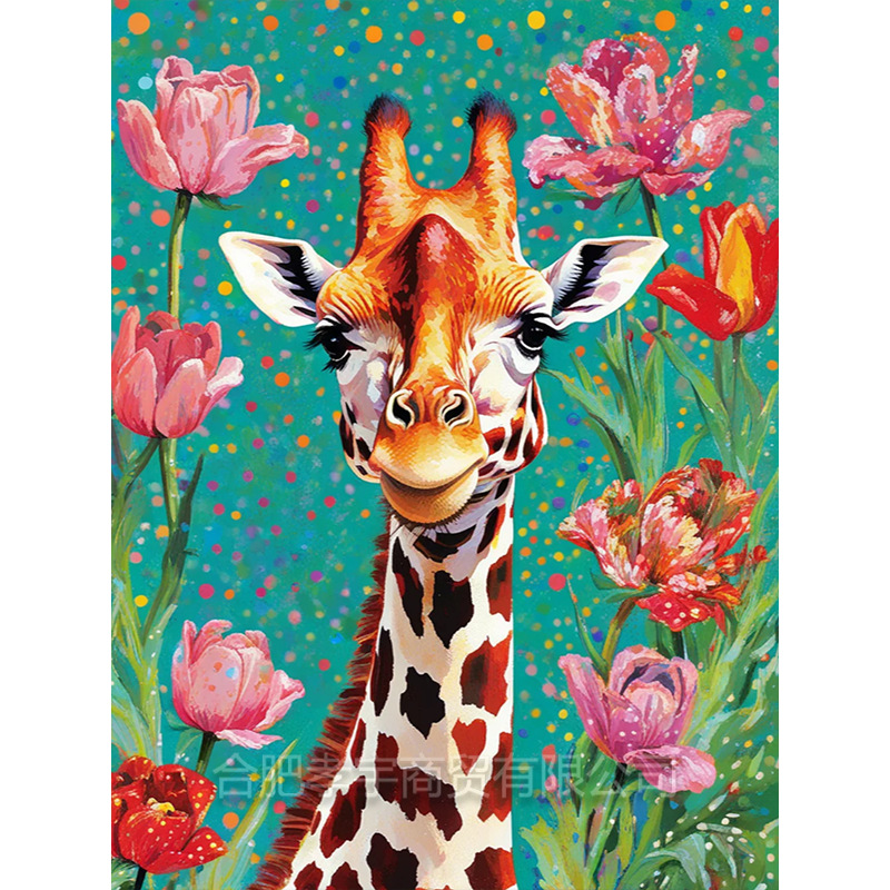 K-E3.1  DP2545065 Diamond Painting -Canvas 30x20cm - Painting 25x15cm Giraffe