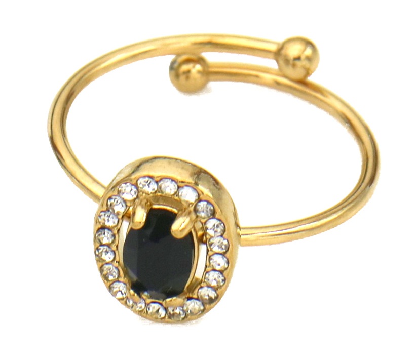 D-B5.5 R1134-002G S. Steel Ring Crystals Adjustable