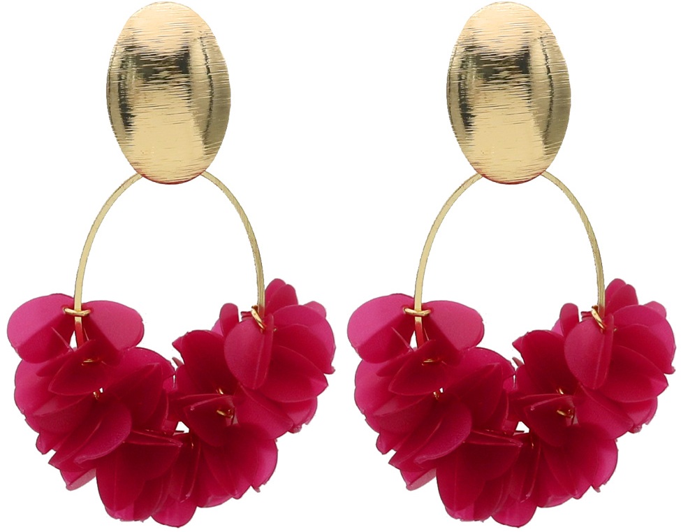 H-A10.1 E2591-146-4 Fashion Earrings Shiny 6x3.5cm Pink