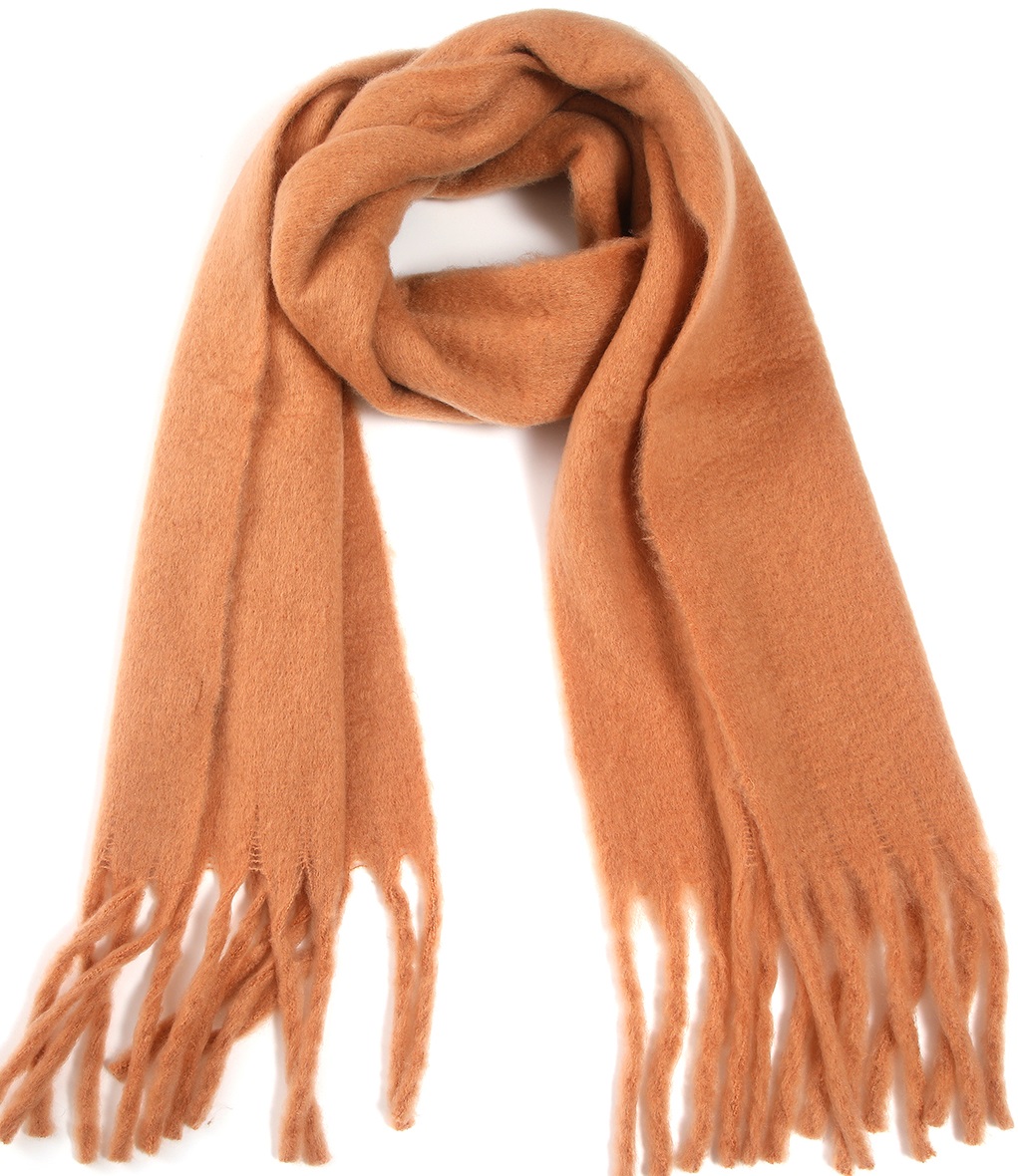 K-F2.1 SCARF705-002 No. 9 Scarf Tassels 200x43cm Brown