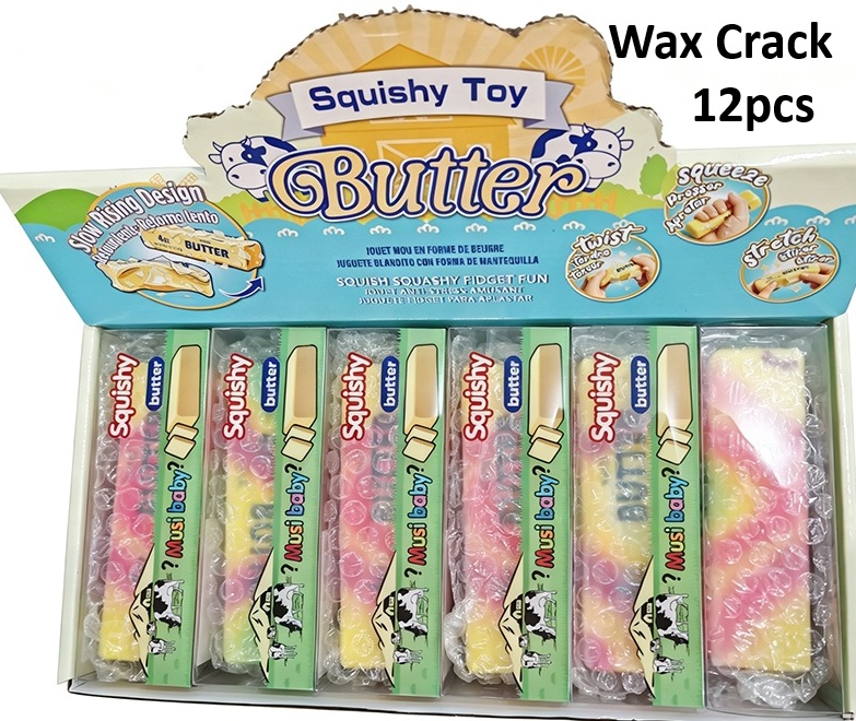 R-A8.1 TOY2636-040 Squishy Slow Rise Butter 13cm Wax Crack Multicolor - 12pcs