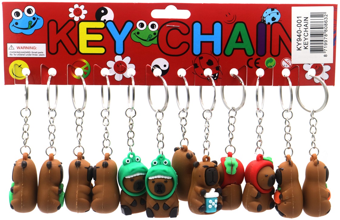 Q-G7.2 KY940-001-3 Keychains Capybara 5cm - 12pcs