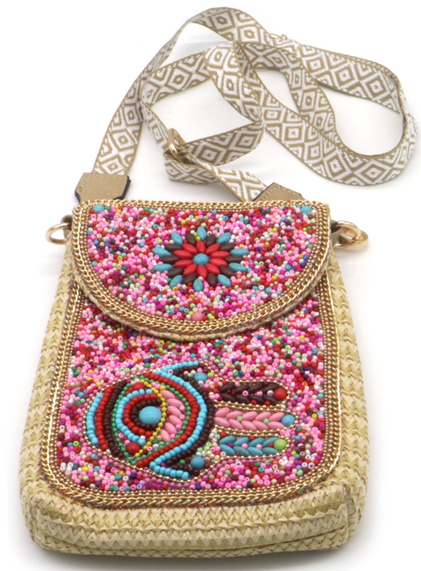 H-E16.2 BAG912-003 Shoulder Bag Beads 20x15cm