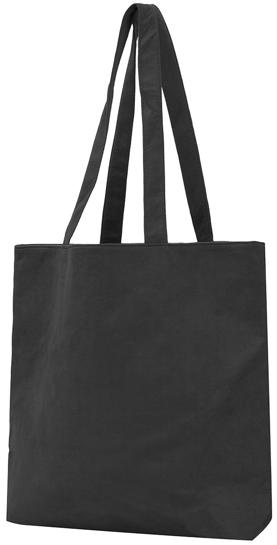 Q-P6.2 BAG1022-002-3 PU Shopper Suede Look 43x33x12.5cm Black