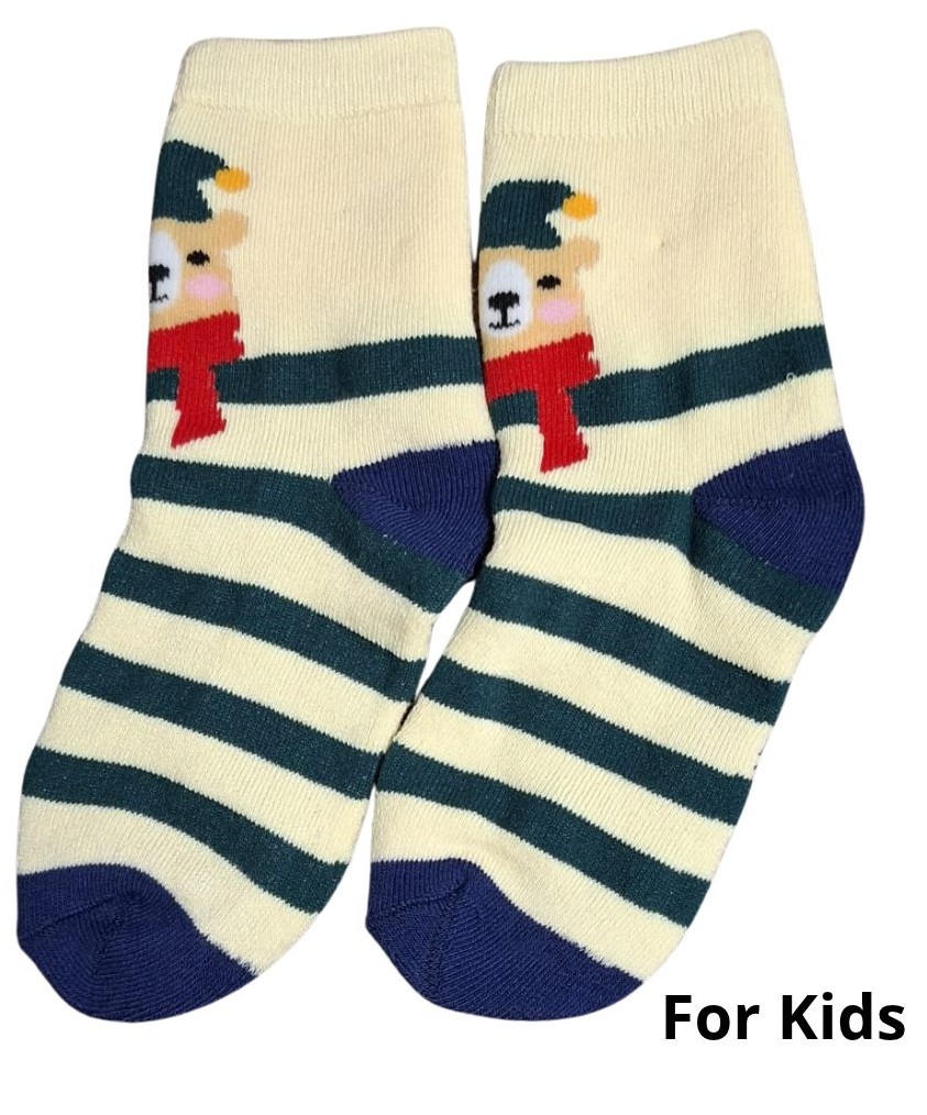 S-B8.3 SOCK2359-001-1-NO.3 Pair of Socks for Kids Size 33-38 Christmas-Bear