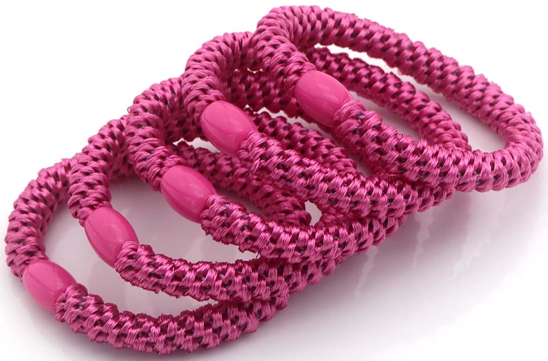 G-F14.1 H2253-004-XD6135 Hair Tie Set 5pcs Fuchsia
