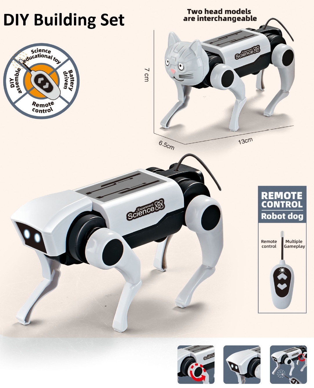 Z-A1.5 TOY1156-010 Build Your Own  Remote Robot Dog - DIY Building Set 
