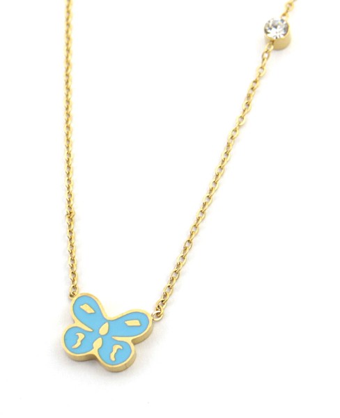 C-D20.2 N031-010G S. Steel Necklace Butterfly for Kids