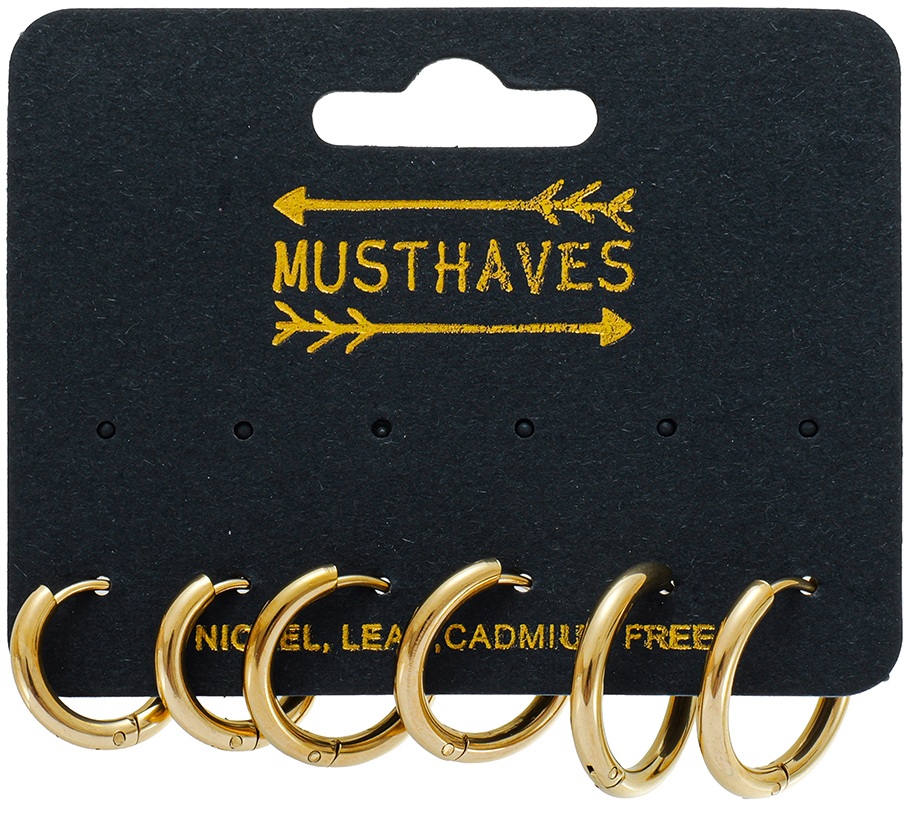 A-D9.2 E1131-120G S. Steel Earring Set 3 Pairs