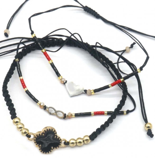 E-A23.2 B723-005 No. 1 Bracelet Set 3pcs Black