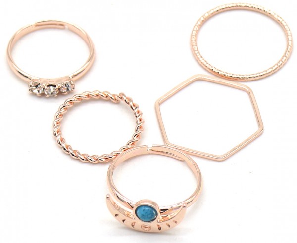 I-A4.2  R426-002R Ring Set 5pcs Rose Gold #18