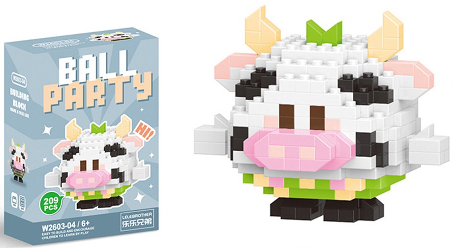 T-J3.2 W2603-04 Mini Building Block Set Cow