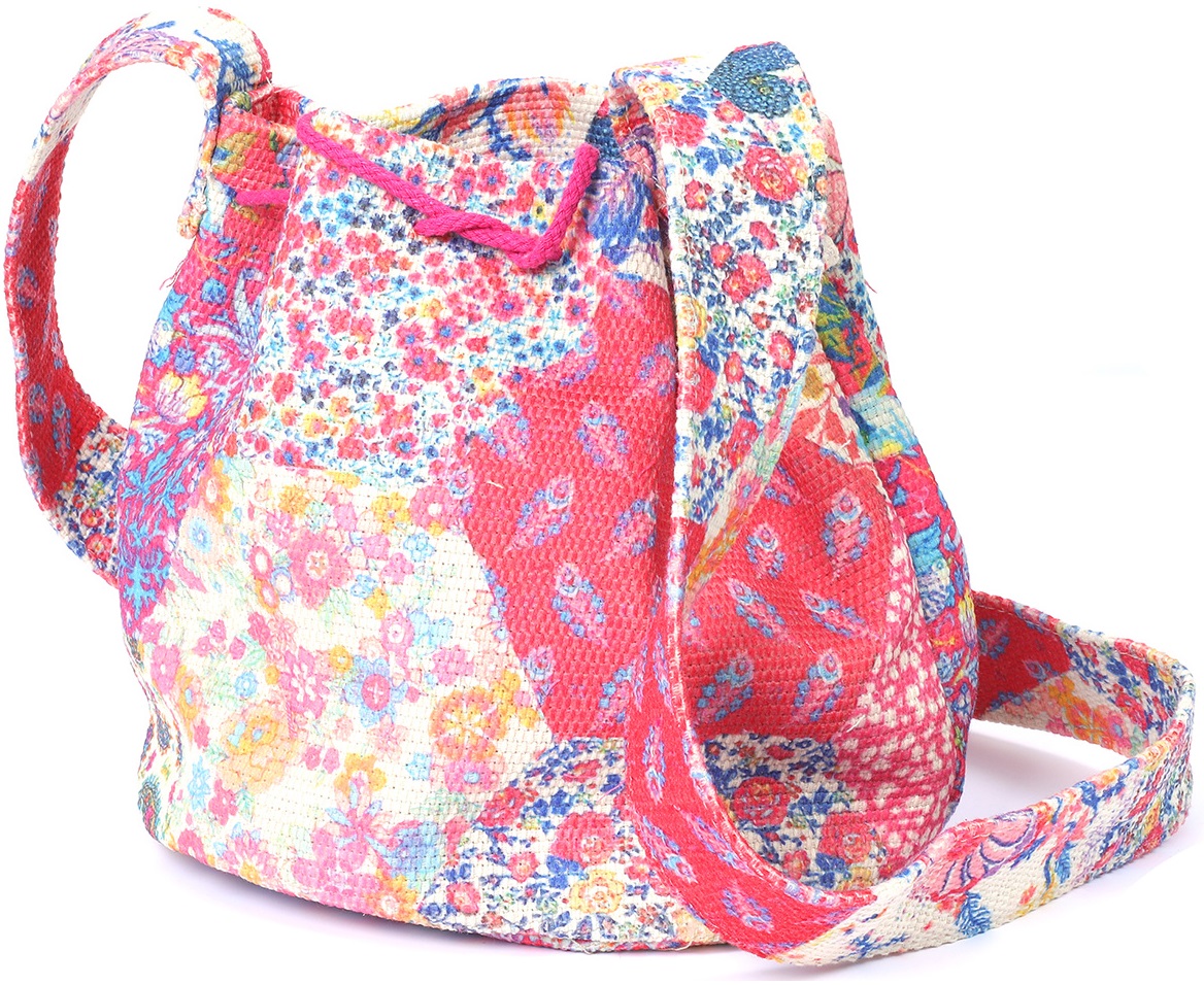 Y-A3.3 BAG813-002-2 Cotton Bucket Bag 24x17cm Pink