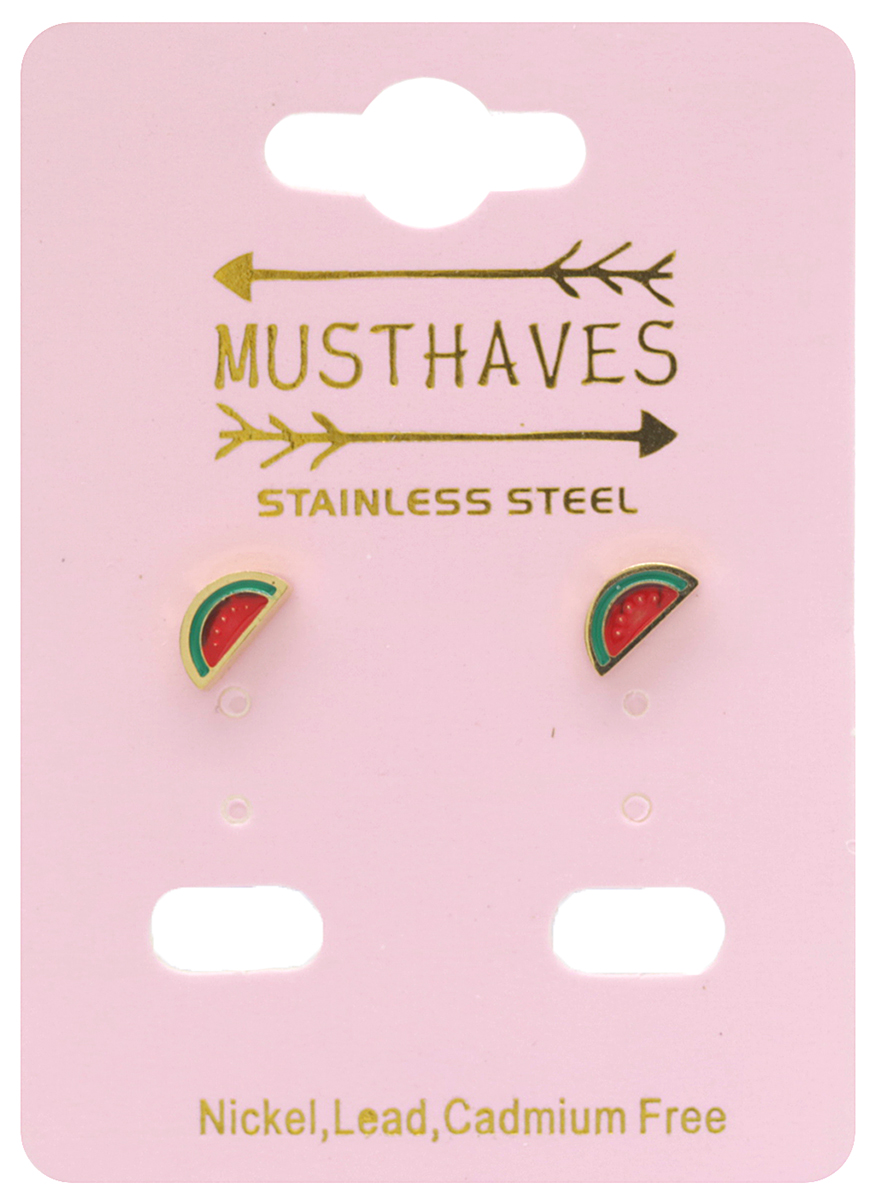 G-B6.5 E38-001G S. Steel Earrings for Kids Watermelon 8mm G-B6.5 E38-001G S. Steel Earrings for Kids Watermelon 8mm