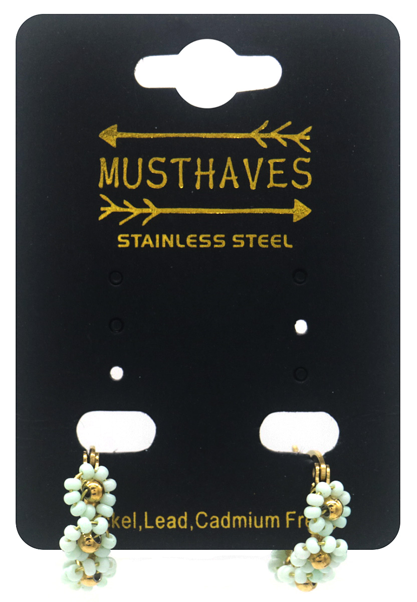 B-F7.3 E221-568-3 S. Steel Earrings Flowers 2cm