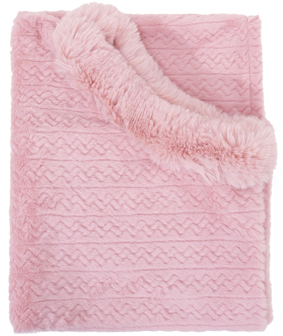 Z-C5.5 SCARF1005-001-1 Poncho 90cm Faux Fur Pink