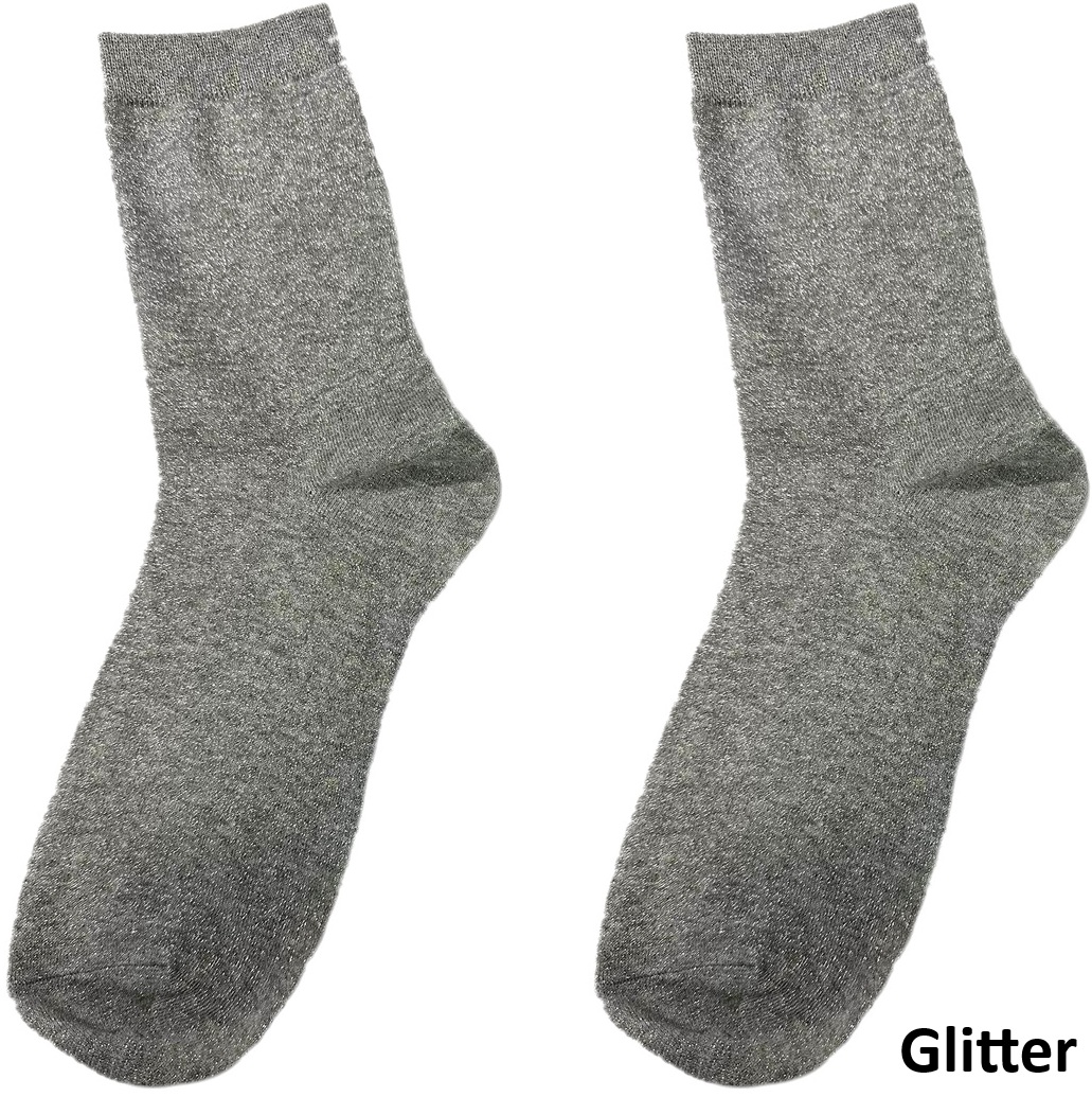 S-H7.3 SOCKS2512-200-2 Socks Glitter Size 38-45 Light Grey