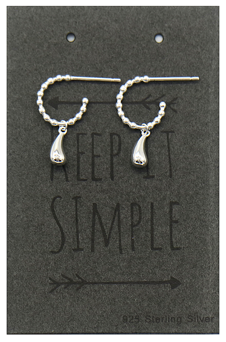 I-D18.3 SE104-490 925S Silver Earrings 10x16mm
